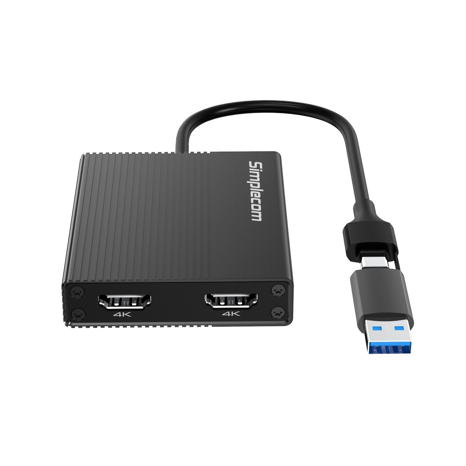 Simplecom Dual 4K HDMI Adapter - USB-C & USB-A for 2 Screens Simplecom