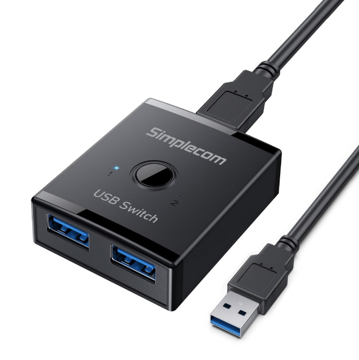 Simplecom KM125 USB 3.0 Switch - Share Devices Between 2 PCs Simplecom