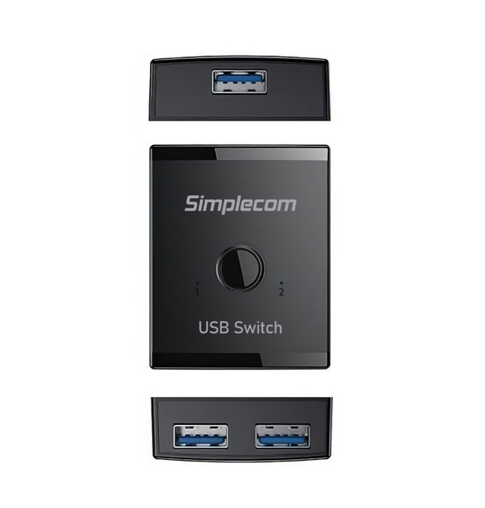 Simplecom KM125 USB 3.0 Switch - Share Devices Between 2 PCs Simplecom