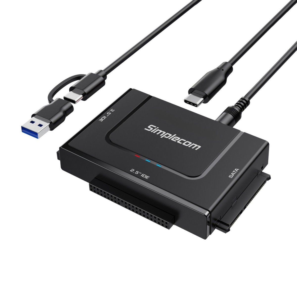 Simplecom SA492C SuperSpeed USB to 2.5', 3.5' & 5.25' SATA/IDE Adapter with Power Supply - SA492C