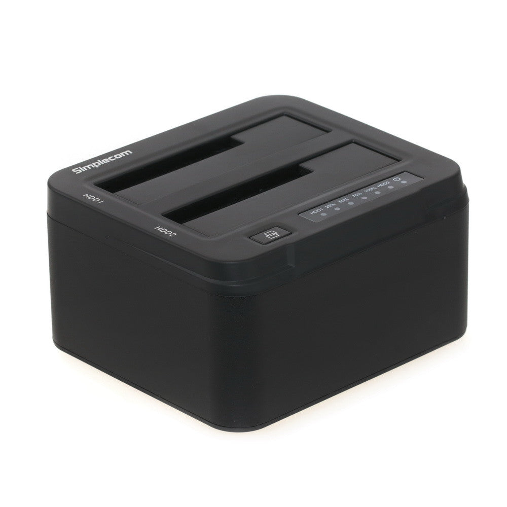 Simplecom SD322 Dual Bay USB 3.0 Aluminium Docking Station for 2.5' and 3.5' SATA HDD Black - Simplecom SD322-BLACK