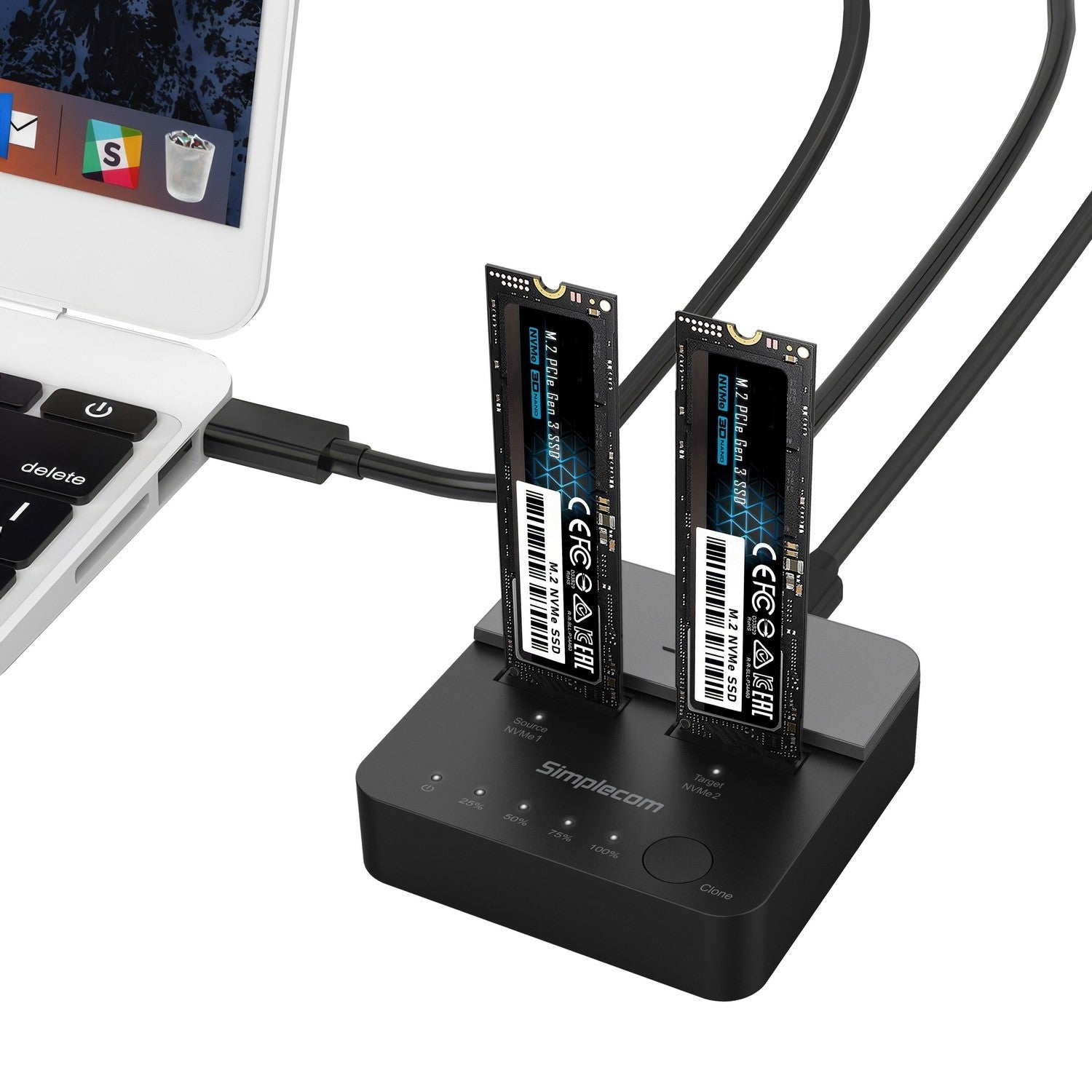 Simplecom SD550v2 Dual NVMe M.2 SSD Dock & Standalone Duplicator Simplecom