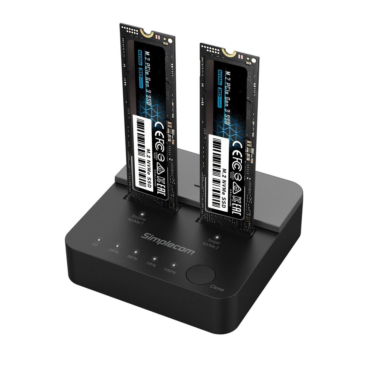 (LS)Simplecom SD550v2 USB 3.2 Gen2x2 to Dual Bay NVMe M.2 SSD Docking Station Duplicator Offline Clo - SD550v2
