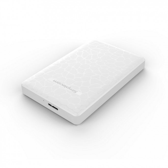 Simplecom SE101 Compact Tool-Free 2.5'' SATA to USB 3.0 HDD/SSD Enclosure White Compatible with 7mm - Simplecom SE101-WH