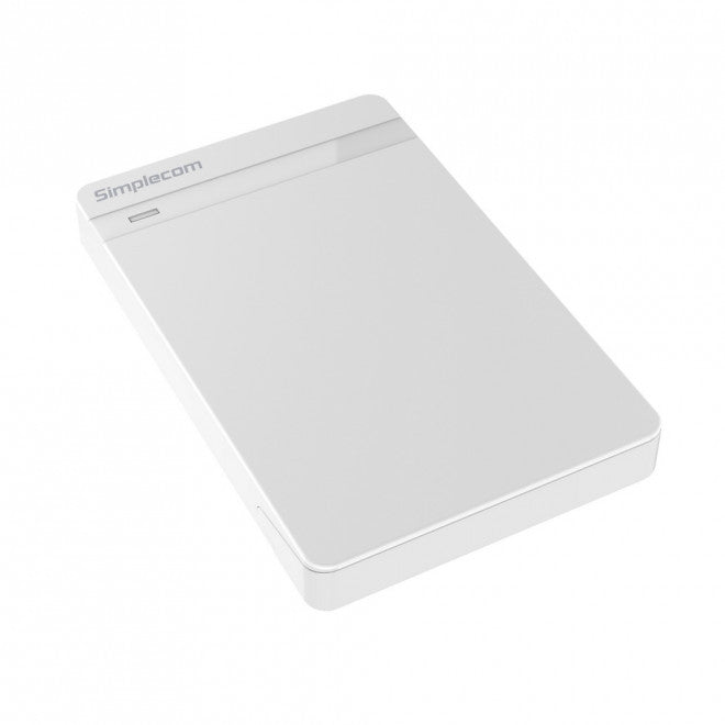 (LS)Simplecom SE203 Tool Free 2.5' SATA HDD SSD to USB 3.0 Hard Drive Enclosure - White Enclosure Su - SE203-WHITE