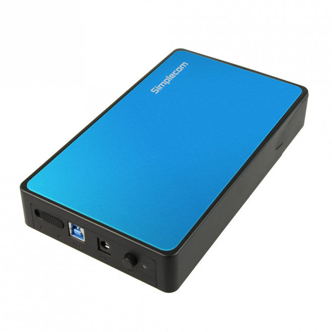 Simplecom SE325 Tool Free 3.5' SATA HDD to USB 3.0 Hard Drive Enclosure - Blue Enclosure - Simplecom SE325-BLUE