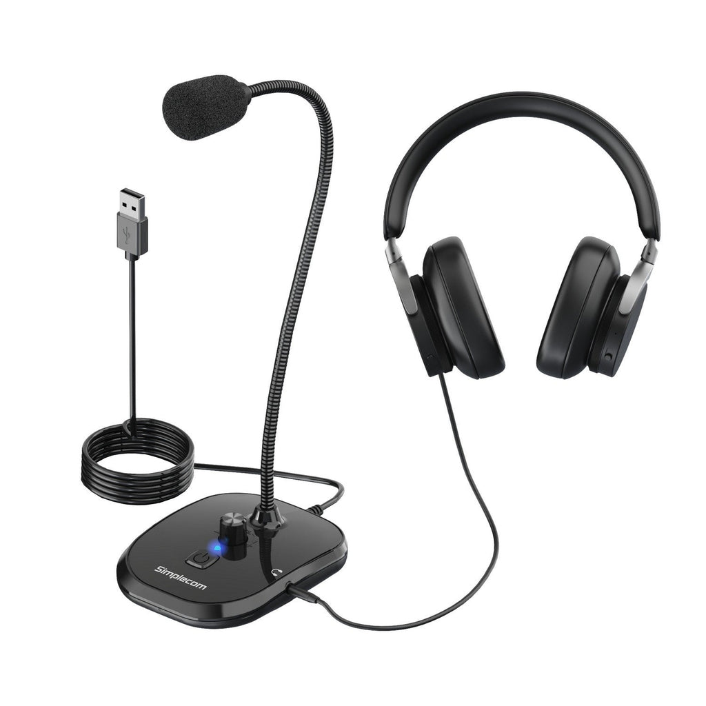 Simplecom UM360 USB Desktop Microphone with Headphone Jack Simplecom
