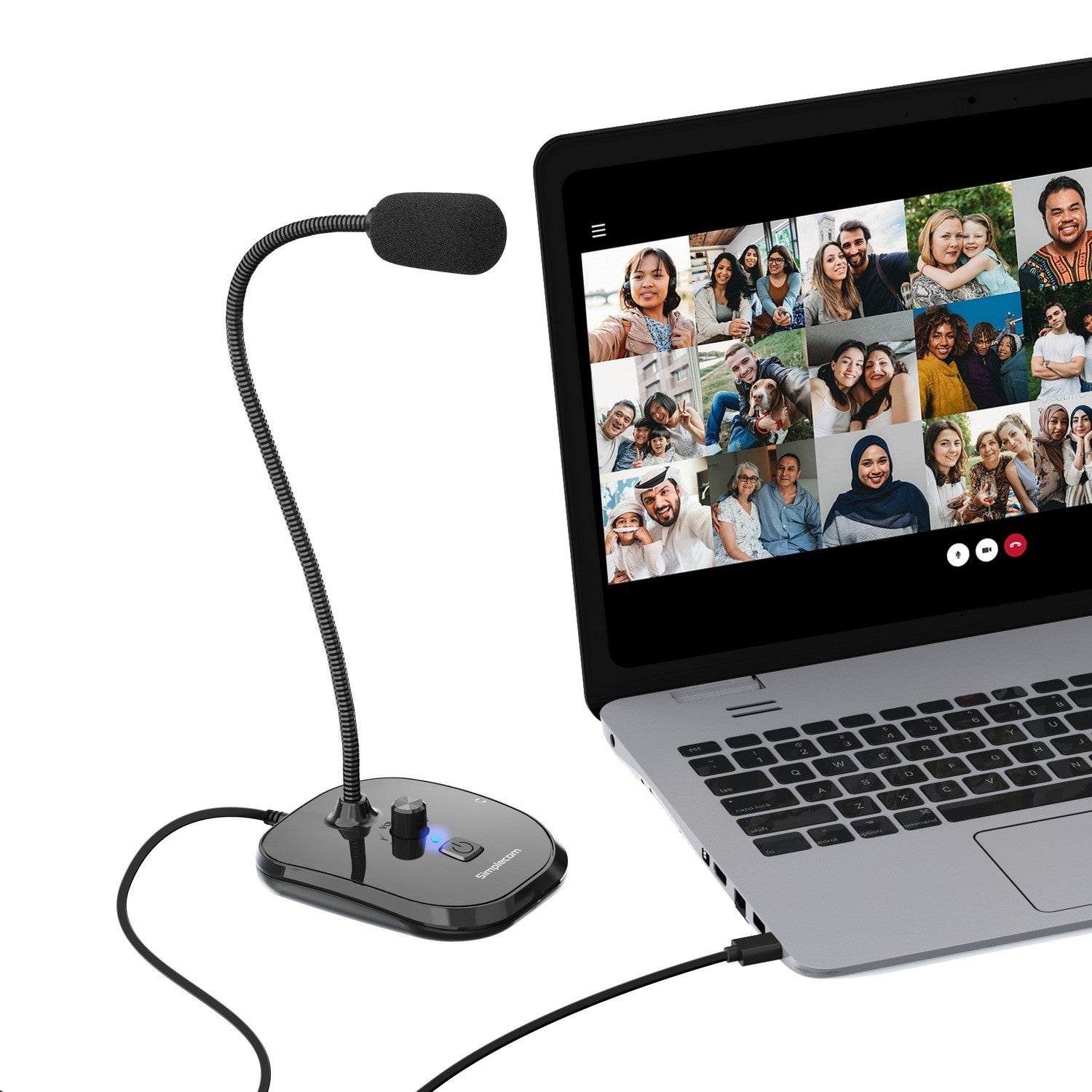 Simplecom UM360 USB Desktop Microphone with Headphone Jack Simplecom