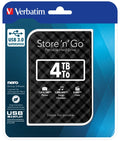 Verbatim Store'n'Go 4TB USB 3.0 External Hard Drive - Black