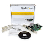 2 Port PCIe RS232 Serial Card Adapter - DB9 Ports for PC & Servers
