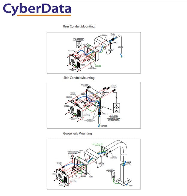 CyberData VoIP SIP Multicast PoE Wall Mount Speaker CyberData