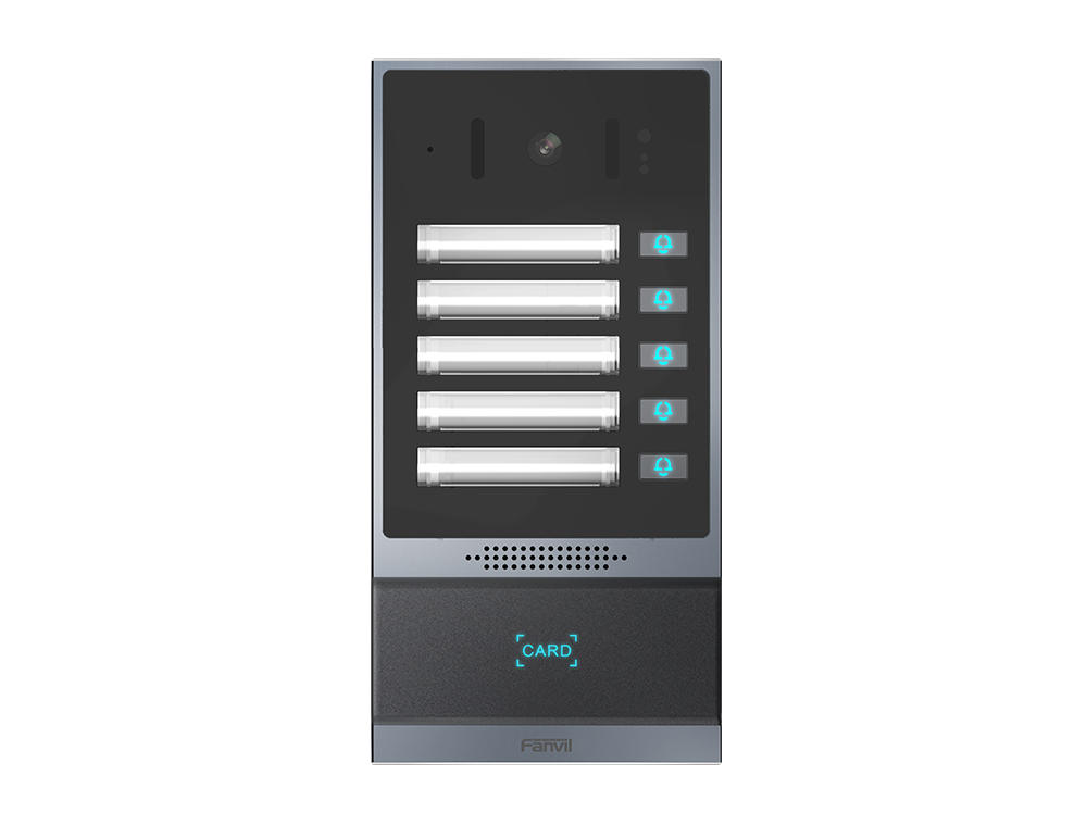 Fanvil i63V SIP video door phone, 2MP camera, 5 speed-dial buttons, RFID/NFC access control, PoE, IP - I63