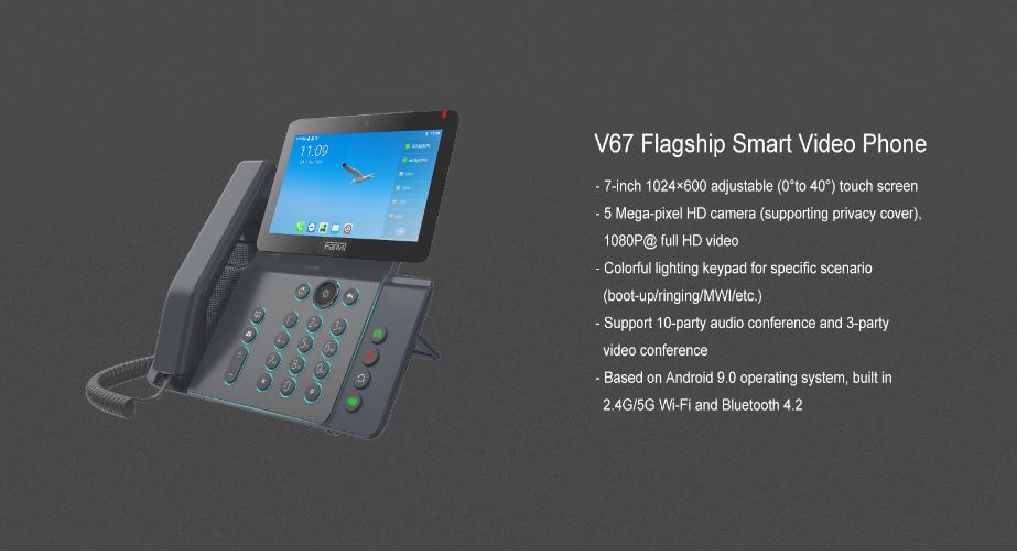 Fanvil V67 Enterprise IP Phone - Smart Android Video Phone Fanvil