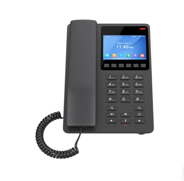 Grandstream Desktop Hotel Phone, 3.5' Color LCD, PoE, Dual-band WiFi 6, Black - Grandstream GHP631W