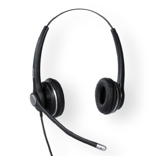 SNOM A100D Wideband Binaural Headset For Snom-D3xx/D7xx/7xx, 300° Frlexible Boom, Passive Noise Cancelling Mic