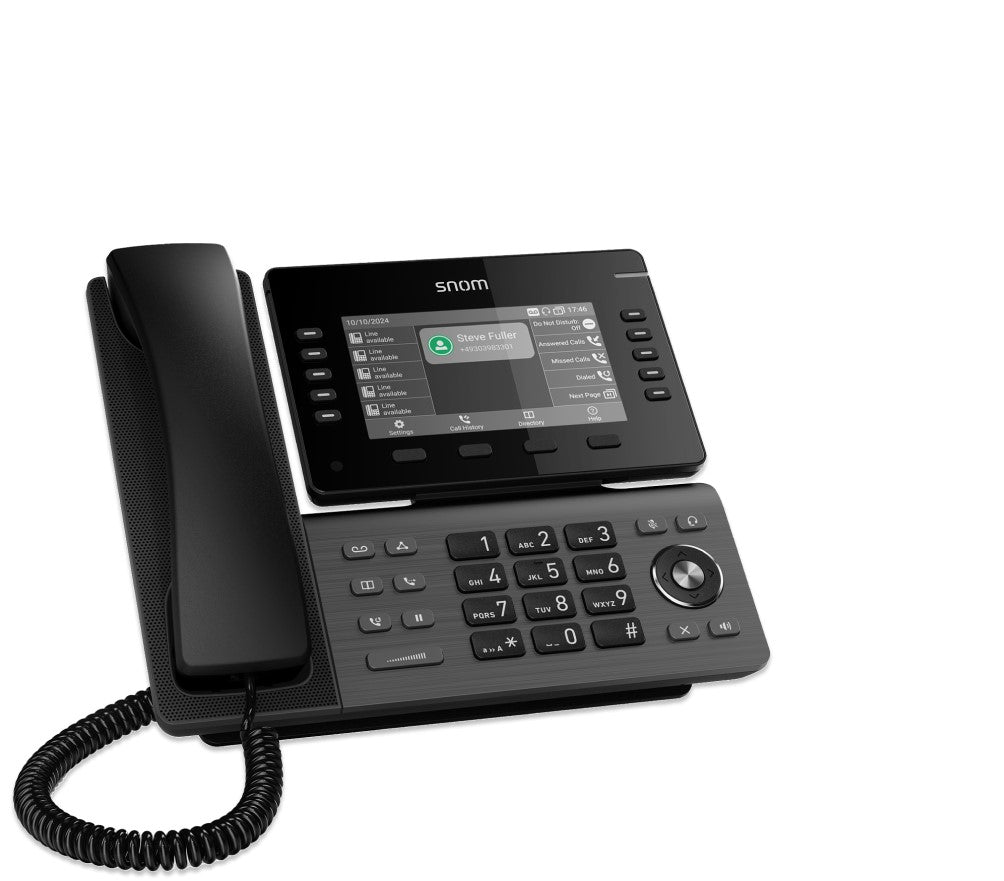 SNOM D815W Desk phone, Large 5 inch IPS colour display, 2x USB 2.0 high-speed connection, 10 programmable func
