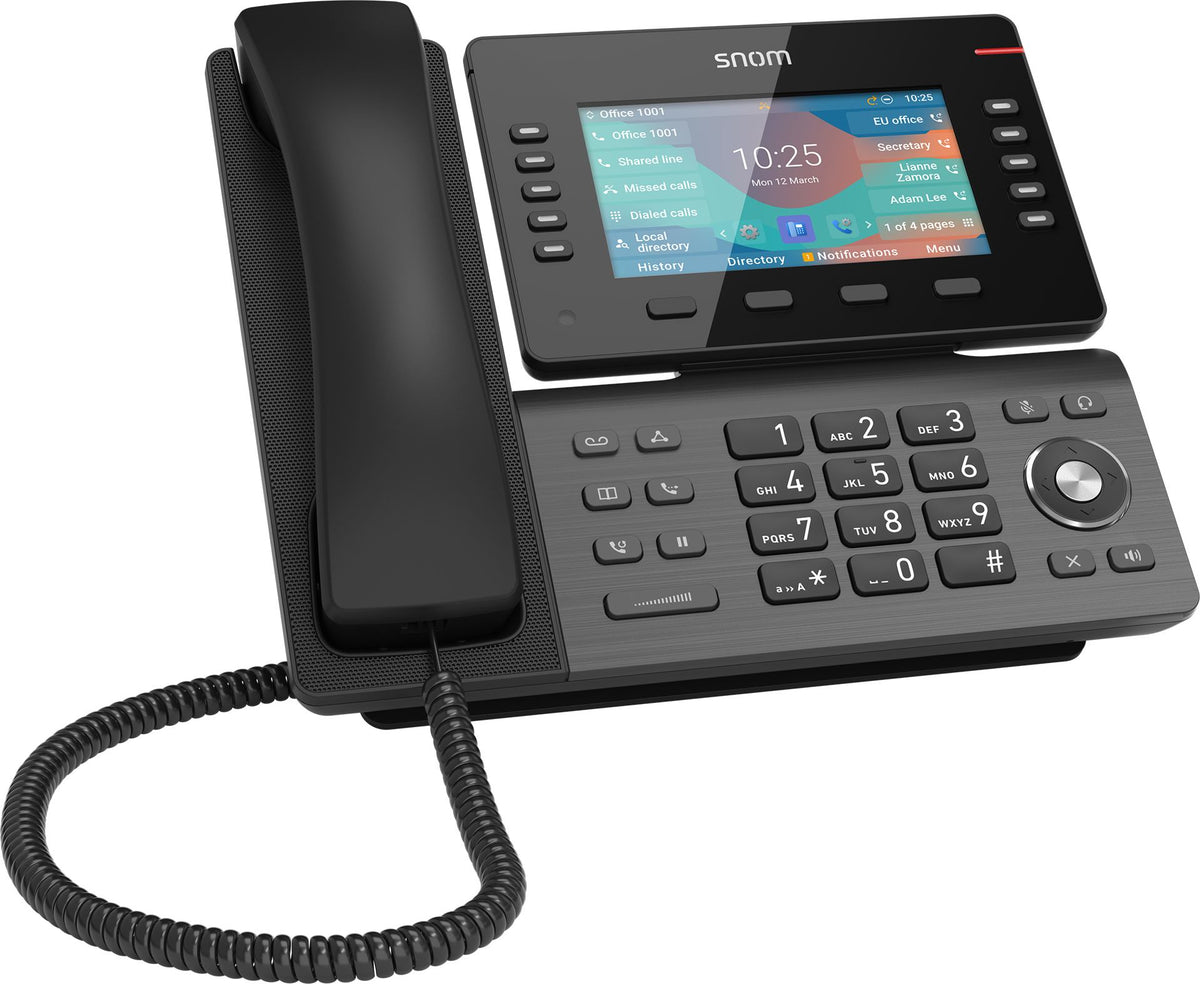 SNOM D865 Large tiltable 5 inch IPS colour display 2x USB 2.0 high speed connection 10 programmable function k