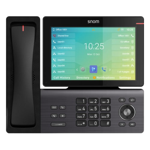 SNOM D895M IP Phone, 8' High-Resolution Touchscreen Display, Microsoft Teams Certified, Integrated DECT Handse