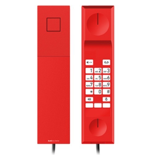 Snom E303A, Analogue Emergency Phone, traffic‑red casing and antibacterial housing, Hearing Aid Compatible