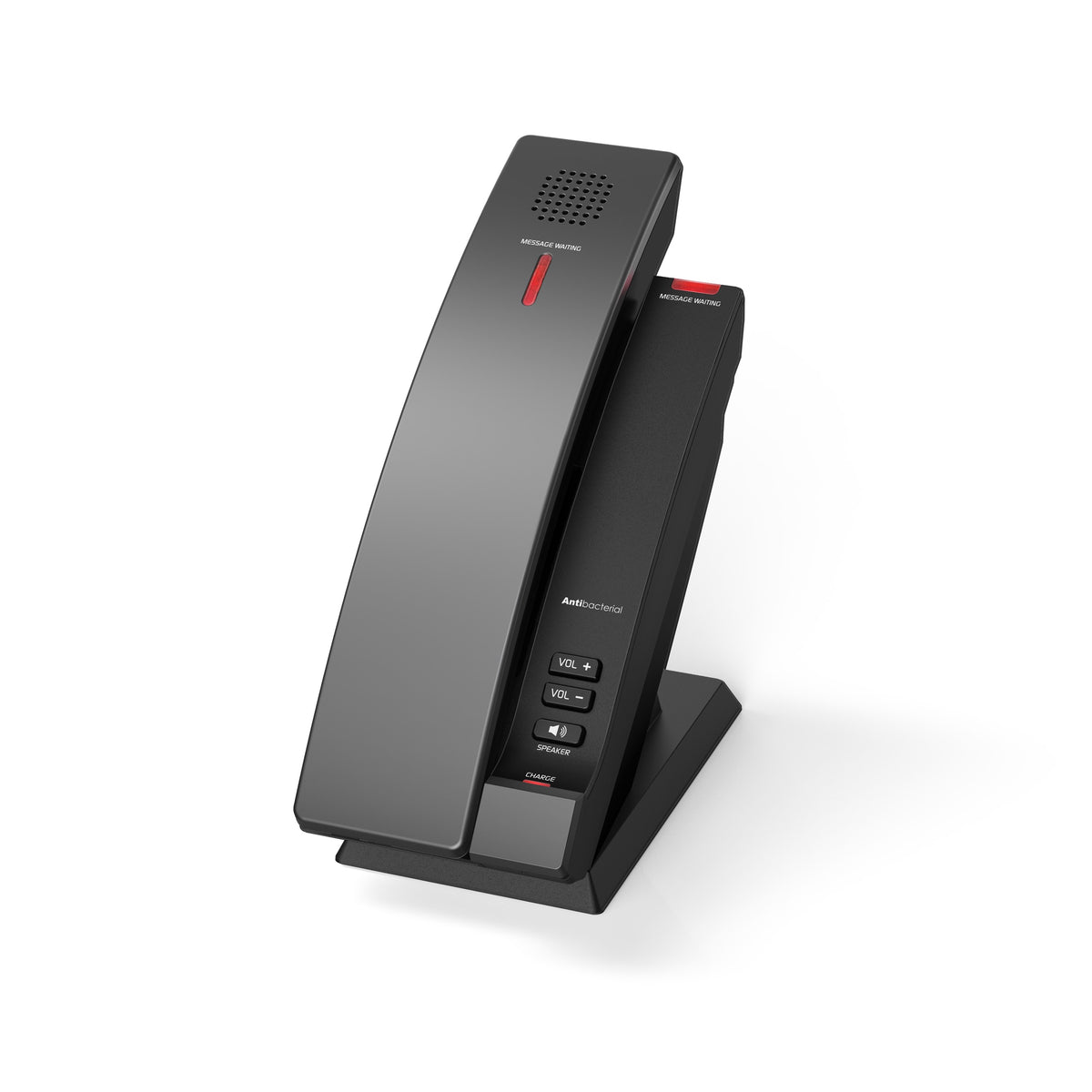 SNOM HD101 Hospitality Phone, Cordless DECT handset, Antibacterial housing, Large LED call indicator, Up to 4