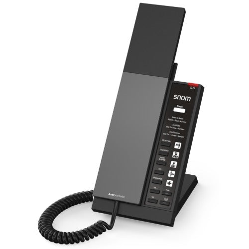 Snom HD340 – Slim Corded Guest Room Phone, PoE, Hands‑free calling, LED indicators, GDPR‑compliant