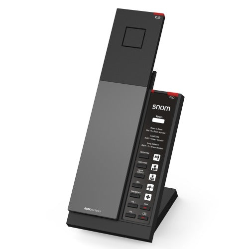 Snom HD341 – Slim IP‑DECT Guest Room Phone, PoE or PSU, Customisable handset back cover, GDPR‑compliant,Large