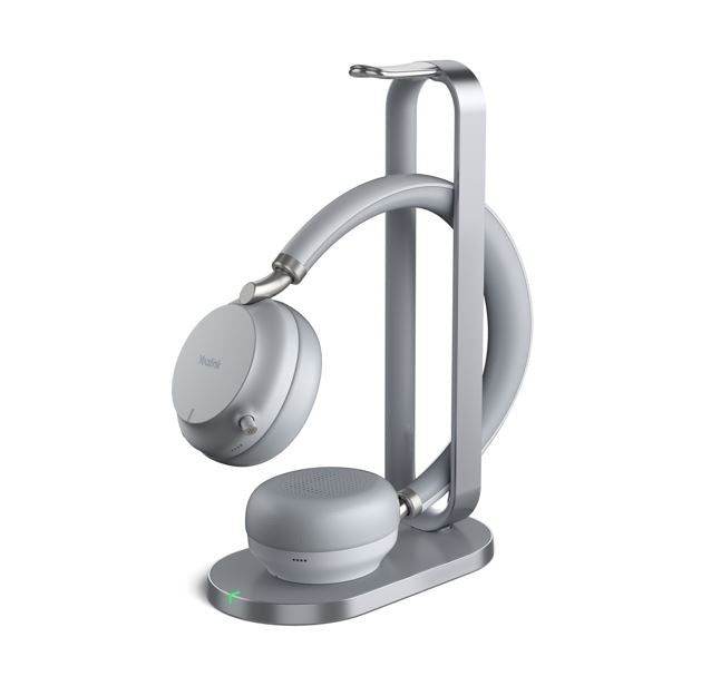 Yealink BH72 Bluetooth Wireless Stereo Headset, with Charging Stand, Grey, USB-A, Supports Wireless Charging