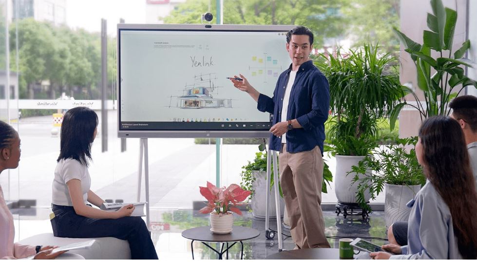 Yealink MB-FLOORSTAND-650T Mobile Floor Stand for 65 MeetingBoard Yealink
