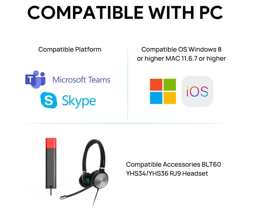 Yealink MP45 USB Desktop Phone for Microsoft Teams - Touchscreen & HD Audio Yealink