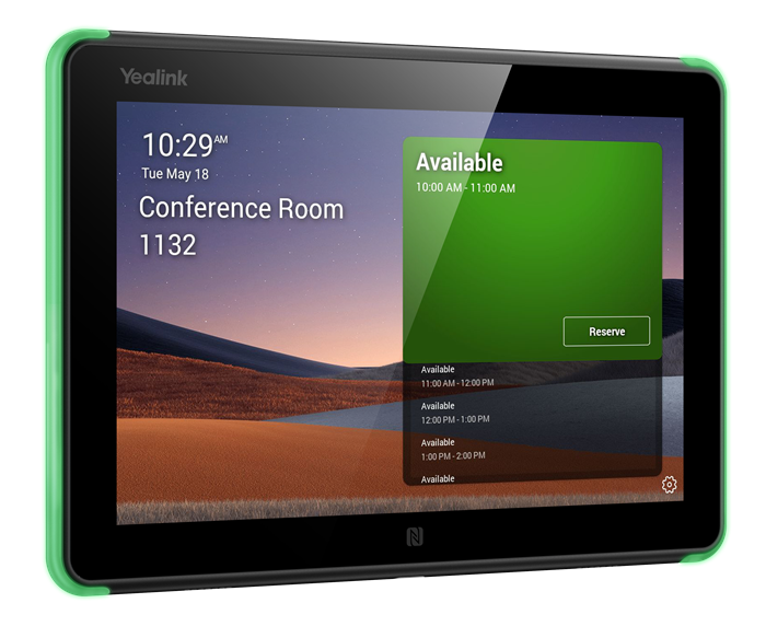 Yealink Roompanel Android based Scheduling Panel 8-inch, flush mount kit for wall or glass, 20° Tilt - ROOMPANEL