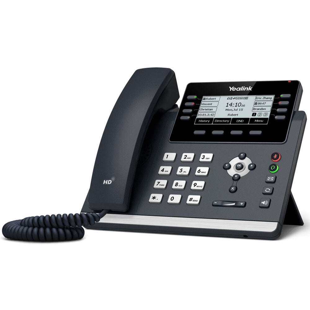 Yealink T43U 12-Line IP Phone - PoE, Dual USB, Wall Mountable 