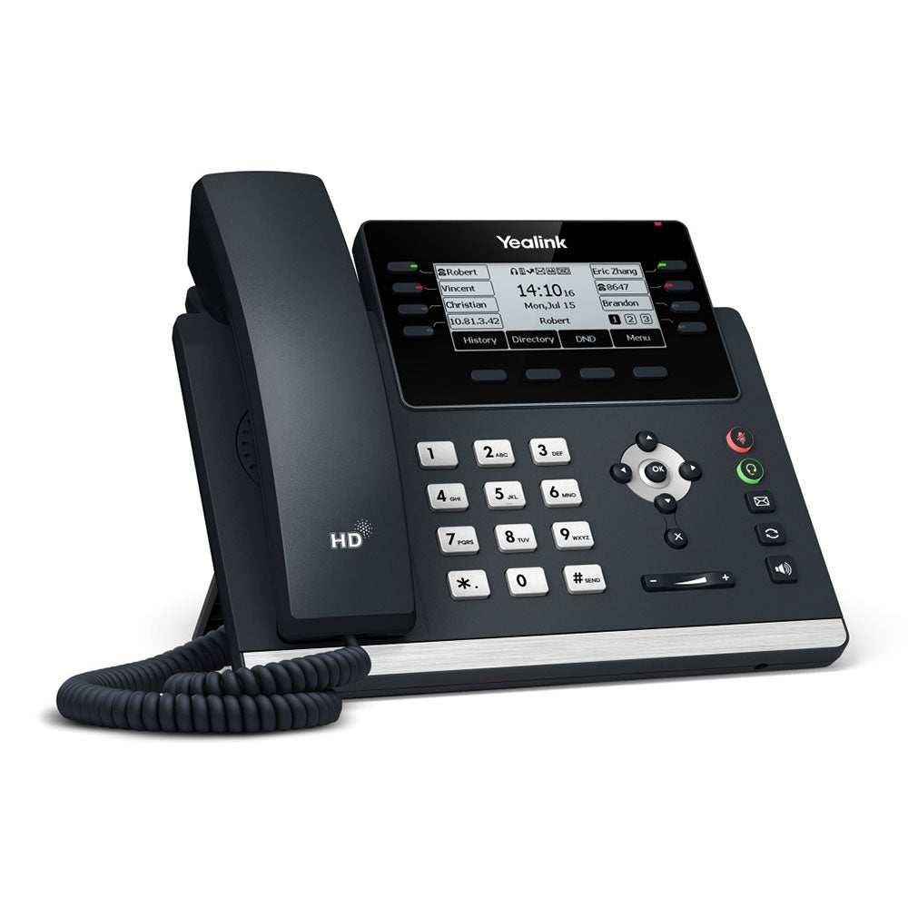 Yealink T43U 12-Line IP Phone - PoE, Dual USB, Wall Mountable 