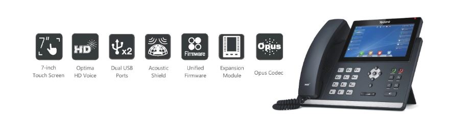 Yealink SIP-T48U IP Phone: 7-inch Touch Screen, HD Voice, Dual USB Yealink