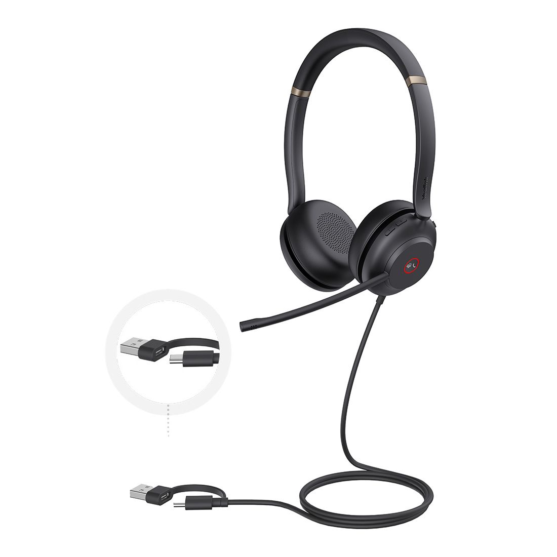 UH37 Single Ear Microsoft Teams USB Headset | Noise-Canceling Mic Yealink