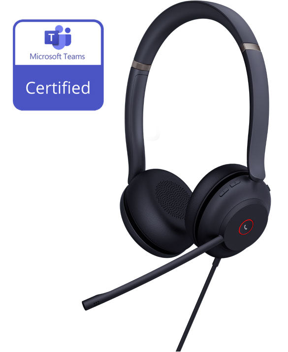 Yealink TEAMS-UH37-D MicrosoftTeams Certified USB Wired Headset, Stereo, USB-A 2.0, 35mm Speaker, Busylight, L