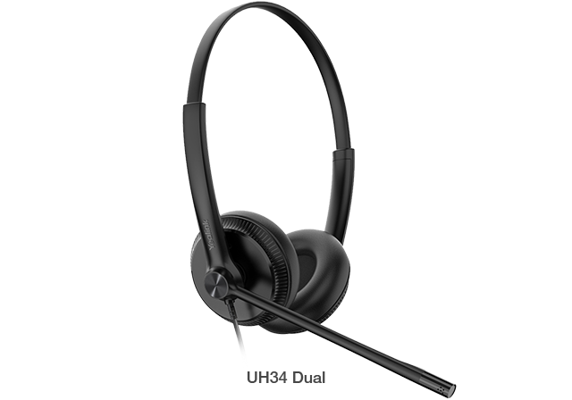 Yealink UH34 Dual Teams USB Headset, Lightweight, All Day Wearing Comfort, Ear Wideband Noise Cancelling Micro