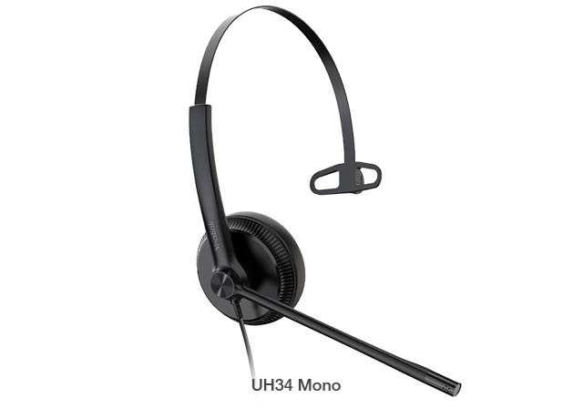 Yealink UH34 Mono Teams USB Headset, Lightweight, All Day Wearing Comfort, Ear Wideband Noise Cancelling Micro