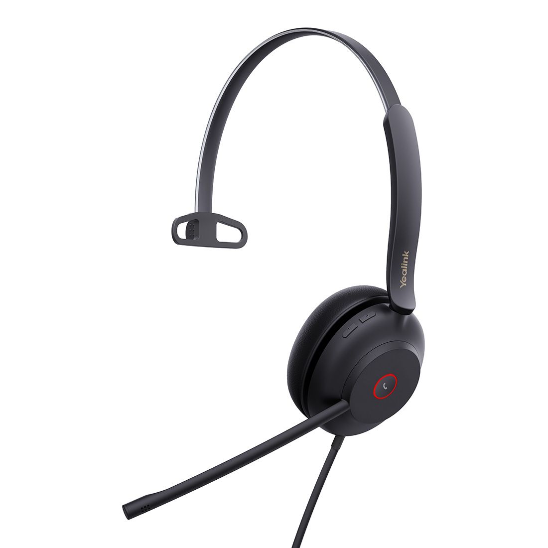 Yealink UH37 Mono USB Wired Headset, UC, USB-C, 35mm Speaker, Busylight, Leather Ear Cushion,HD Audio, 2Mic No
