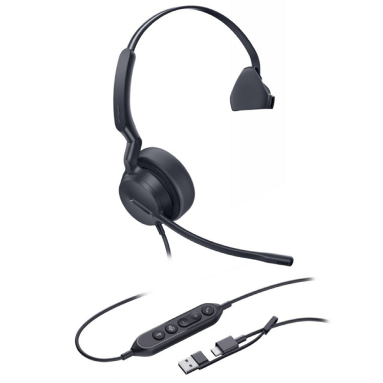 Yealink UH42 Mono Teams USB-C/A Microsoft Certified Teams USB Wired Headset, Noise-Canceling Microphone, Leath