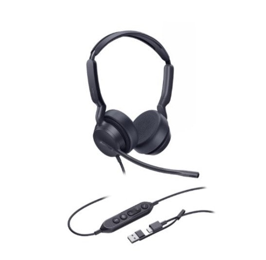 *LS Yealink UH42SE Dual UC USB-C/A, USB Wired Headset, Noise-Canceling Microphone, Leather Ear Cushions Contro