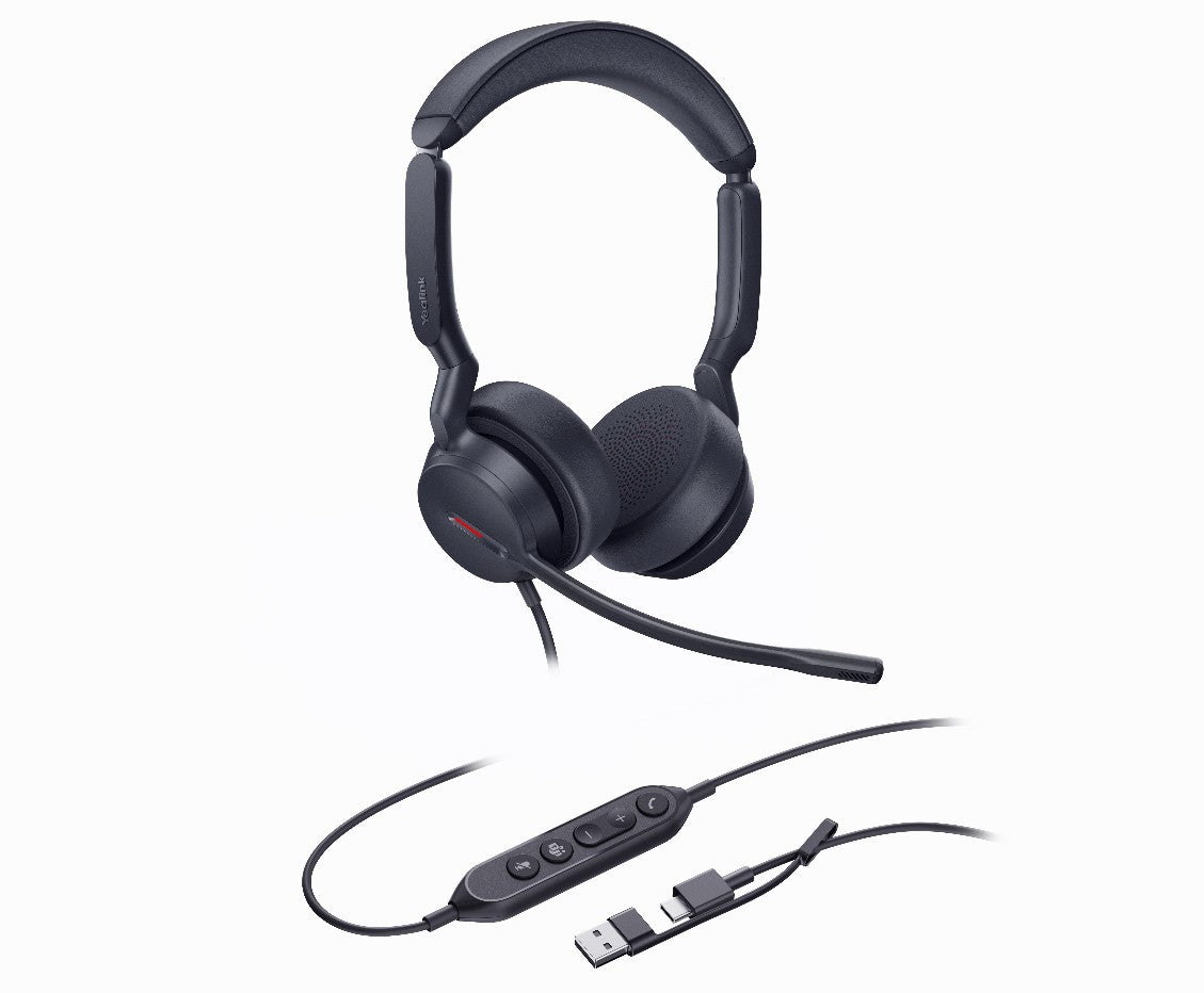 Yealink UH44 Dual Ear USB-C/A Wired Headset for Microsoft Teams - Certified Yealink