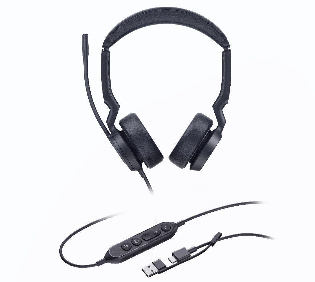 Yealink UH44 Dual Ear USB-C/A Wired Headset for Microsoft Teams - Certified Yealink