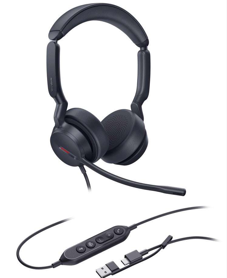Yealink UH44 Dual Ear USB-C/A Wired Headset for Microsoft Teams - Certified Yealink