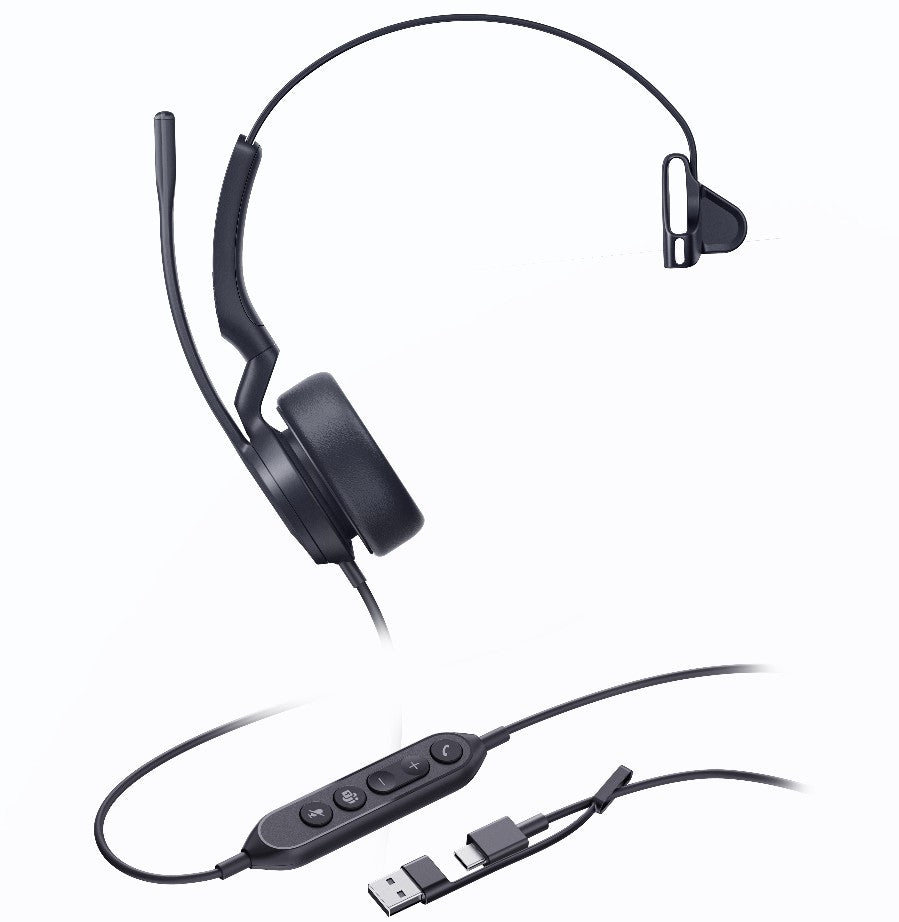 Yealink UH44 Mono Teams USB Headset - Microsoft Certified Yealink