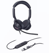 Yealink UH46 Dual Teams Wired USB Headset - Noise Cancelling & USB-C/A Yealink