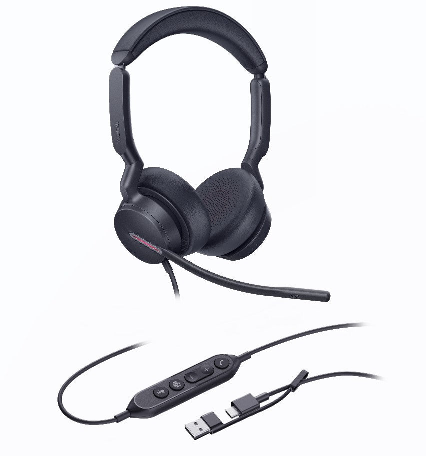 Yealink UH46 Dual Teams Wired USB Headset - Noise Cancelling & USB-C/A Yealink