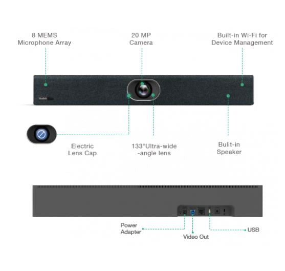 Yealink UVC40 BYOD Kit: All-in-One Video Bar for Huddle Rooms Yealink