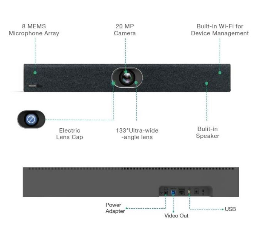 Yealink UVC40: Smart All-in-One Video Bar for Huddle & Small Rooms Yealink