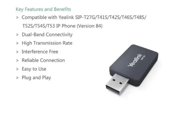 Yealink WF50 V1 Dual-Band Wi-Fi USB Dongle for IP Phones Yealink