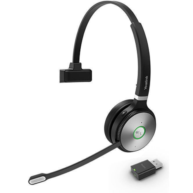 Yealink WH62 Mono UC DECT Wireless Headset, WDD60 DECT Dongle, USB Charging Cable, Carry Pouch, Busylight On H